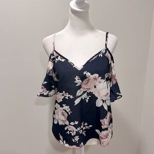 Shein navy floral tank